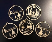 Personalized Christmas tree ball Christmas ball made of wood