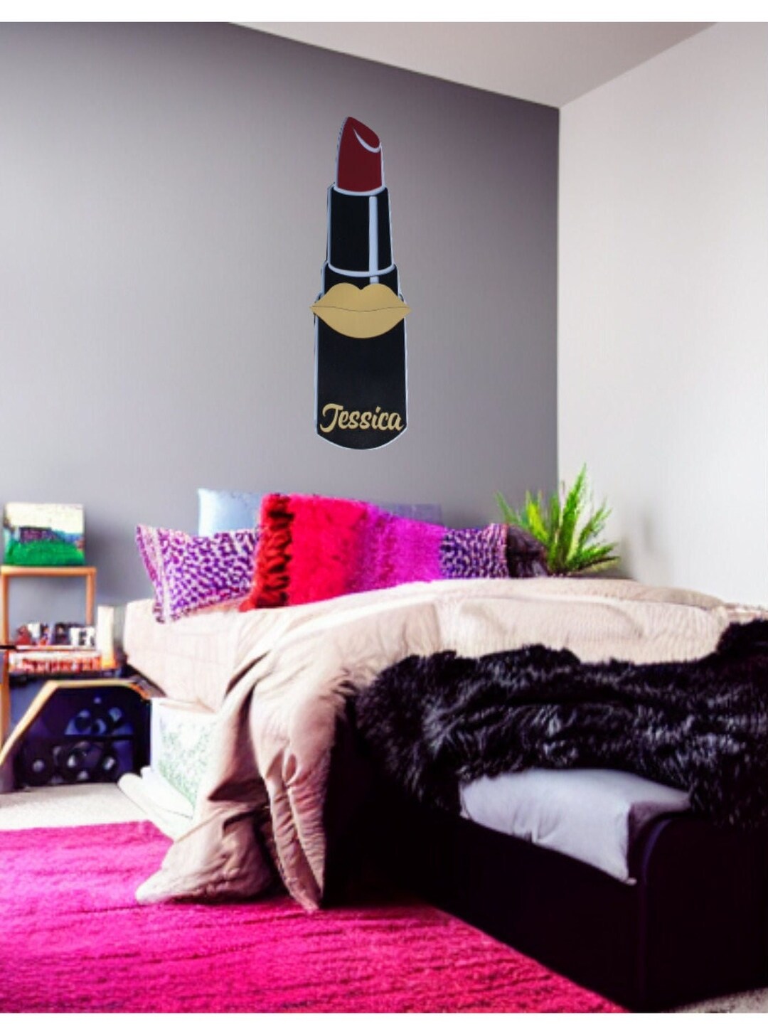 Custom Lipstick Wall Art 3D Wall Art Custom Signs Makeup Glamour Gifts