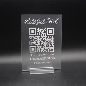 Business Social Media Sign | QR Code Sign | Instagram QR Code Sign | Facebook QR Code Sign