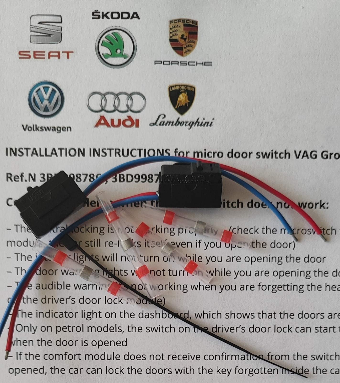 Door Latch Switch Set Repair Kit VW, Audi, Skoda, Seat, Porsche - Etsy