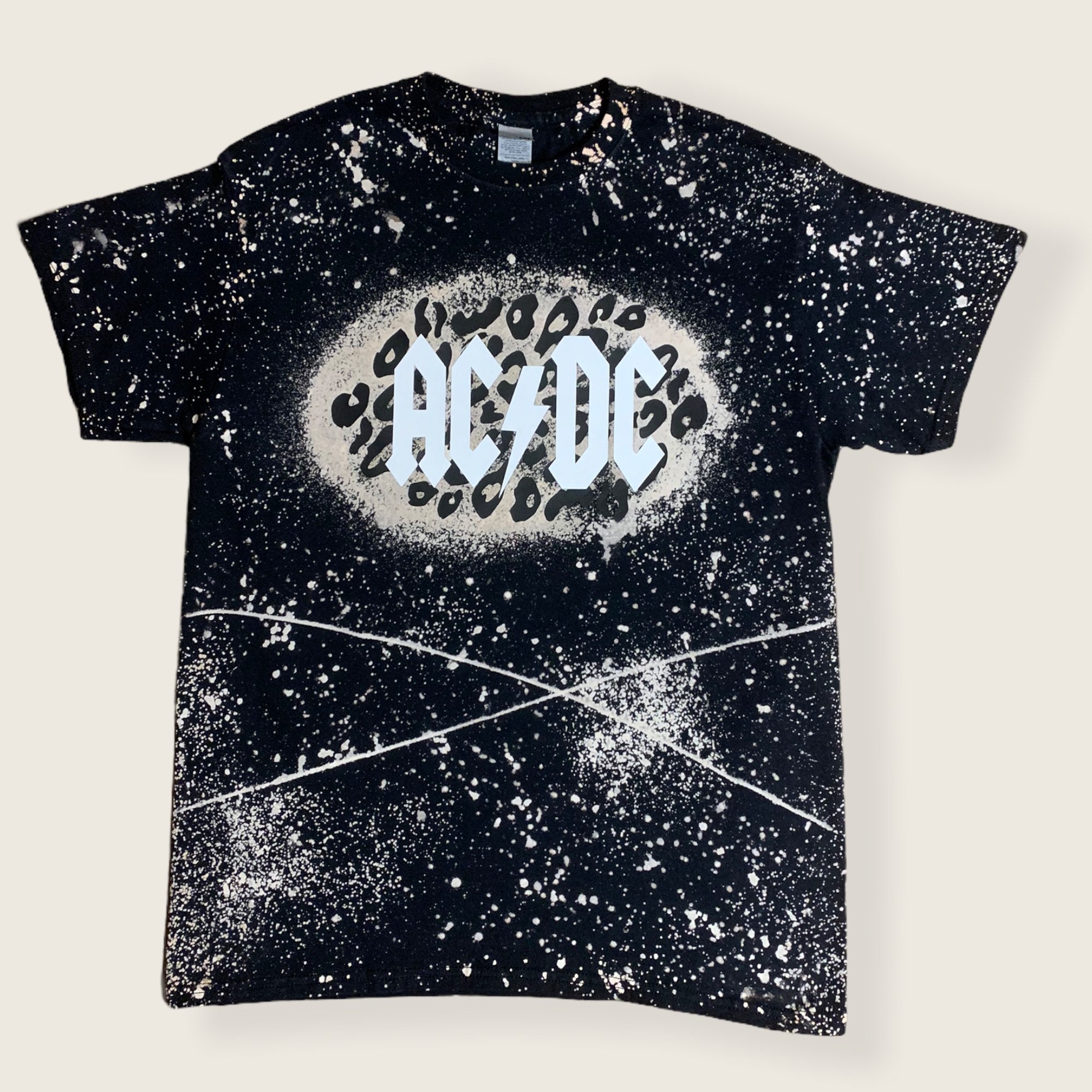 AC/DC Distressed Bleached Tee Acdc T 