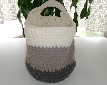 Crochet Wall Hanging Basket | Vegetable Storage, Hanging Planter Basket, Hanging fruit basket, Bathroom Basket, Toys Storage, Craft Basket