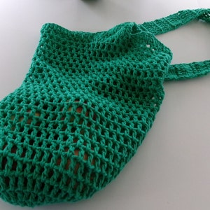 Green Produce Bag | Crochet Market tote | Farmer&#39;s Market Bag | Shoulder Bag | Eco-Friendly Zero Waste Washable Grocery Bag | Vegtable Tote