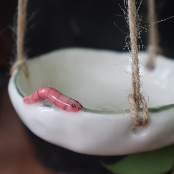 miniature porcelain hanging pot propagation station kitchen decor cottagecore gift for plant lover