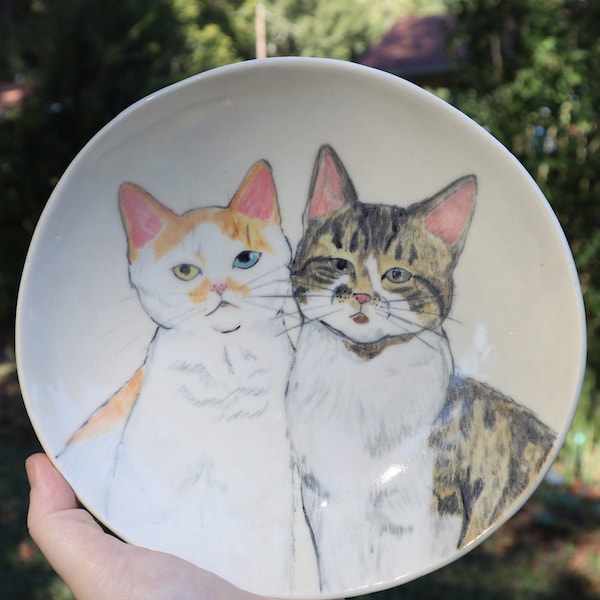 custom pet portrait plate