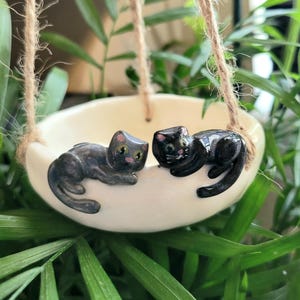 Maceta colgante de porcelana en miniatura, estación de propagación, decoración de cocina, regalo cottagecore para amantes de las plantas