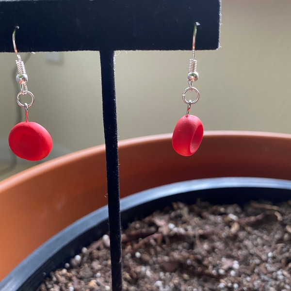 Biology Red Blood Cell Earrings