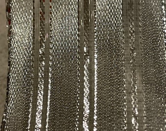 Silver Wired Ribbon~Christmas Hanukkah Semi Sheer Stripe Holiday Ribbon 1.5”