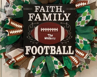 Football Wreath - Customizable Football Season wreath Fall Wreath Football