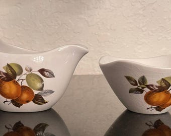 Vintage 1960s Midwinter Staffordshire England Fashion Shape Stylecraft creamer and sugar