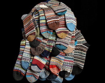 retro striated ethnic style socks netherstock boot not CHUP RRL