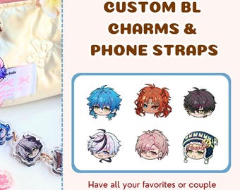 BL Yaoi Game Custom Made Acrylic Keychain Charms & Phone Straps