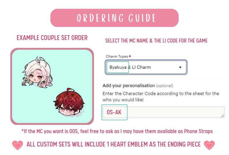 Otome Game Custom Made Acrylic Keychain Charms & Phone Straps Etsy