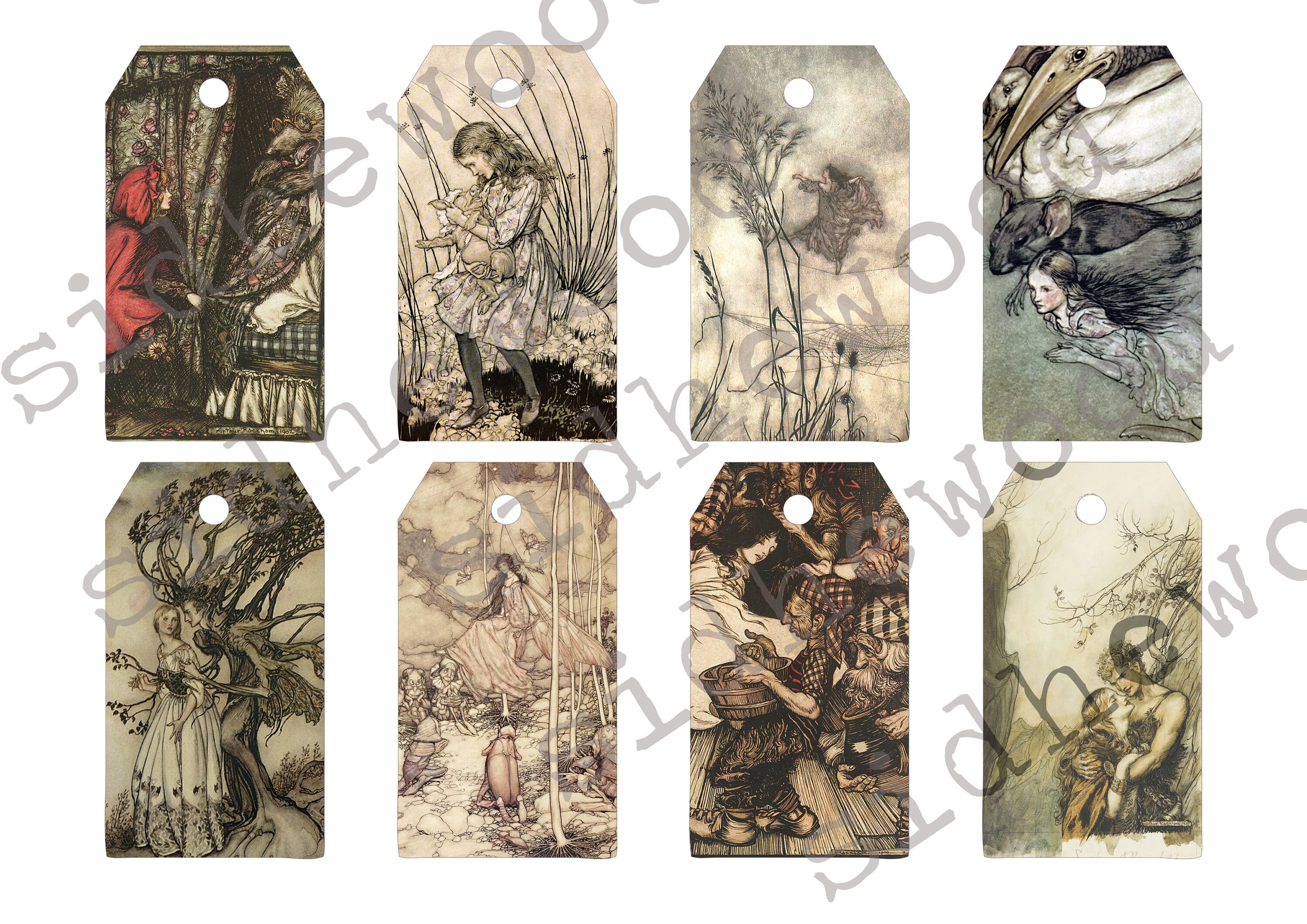Arthur Rackham Tags - Ephemera, Junk Journal, Snail Mail, Printable ...