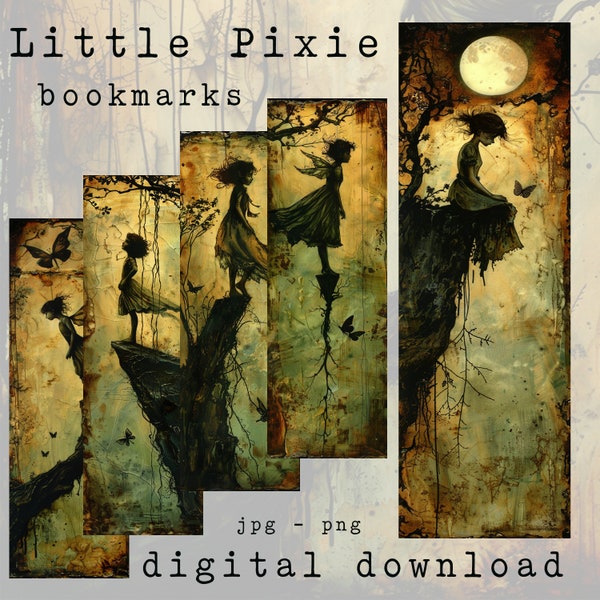 Little Pixie bookmarks - digital download, printable, magical, whimsical