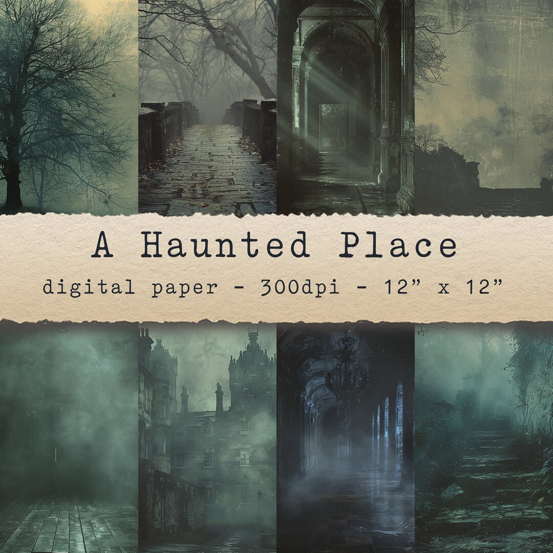 Haunted Paper Vector A Haunted Place - Dark Digital Papers, Backgrounds, Scrapbooking, Jpg ...
