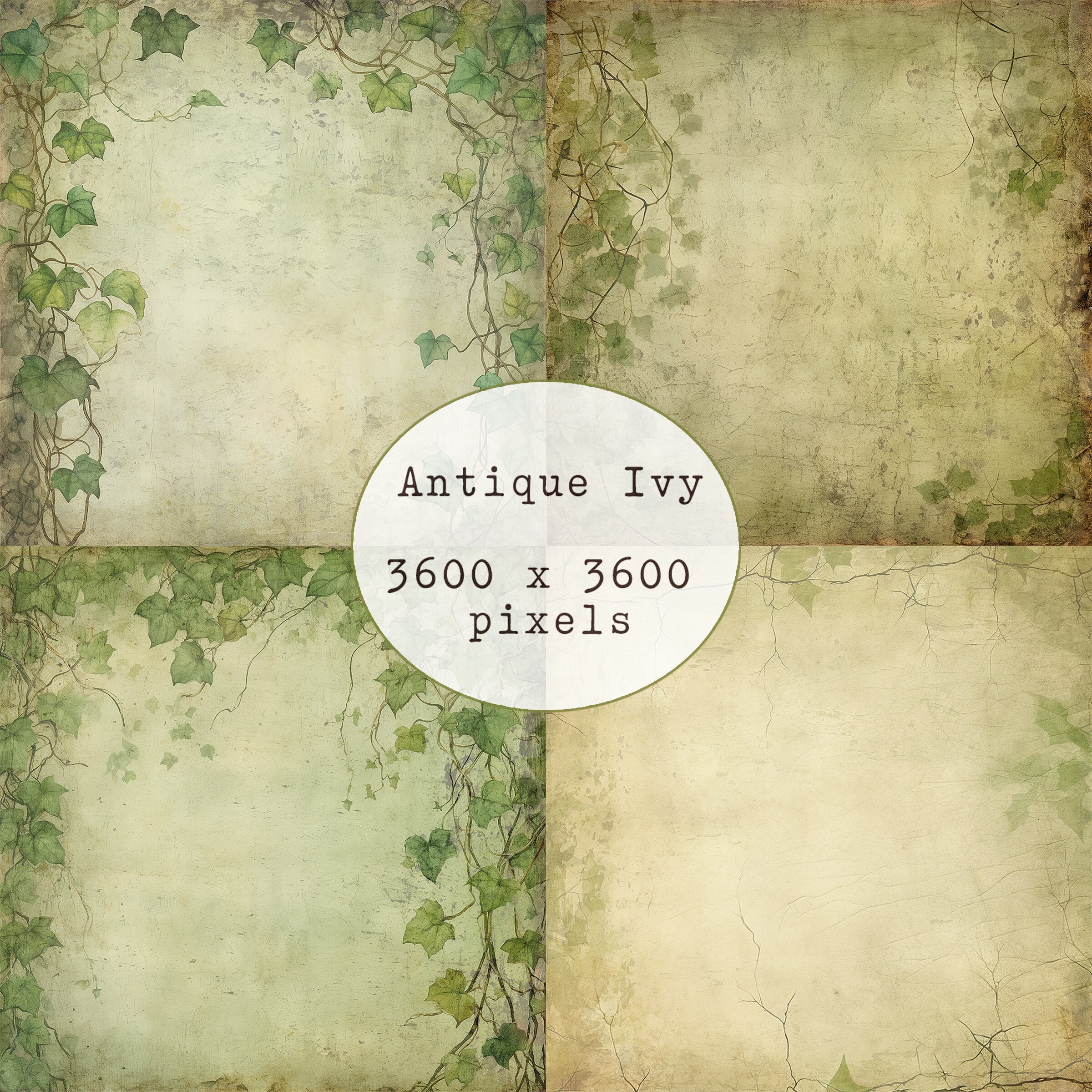 Antique Ivy Digital Papers, Backgrounds, Scrapbooking, Jpg, Junk ...