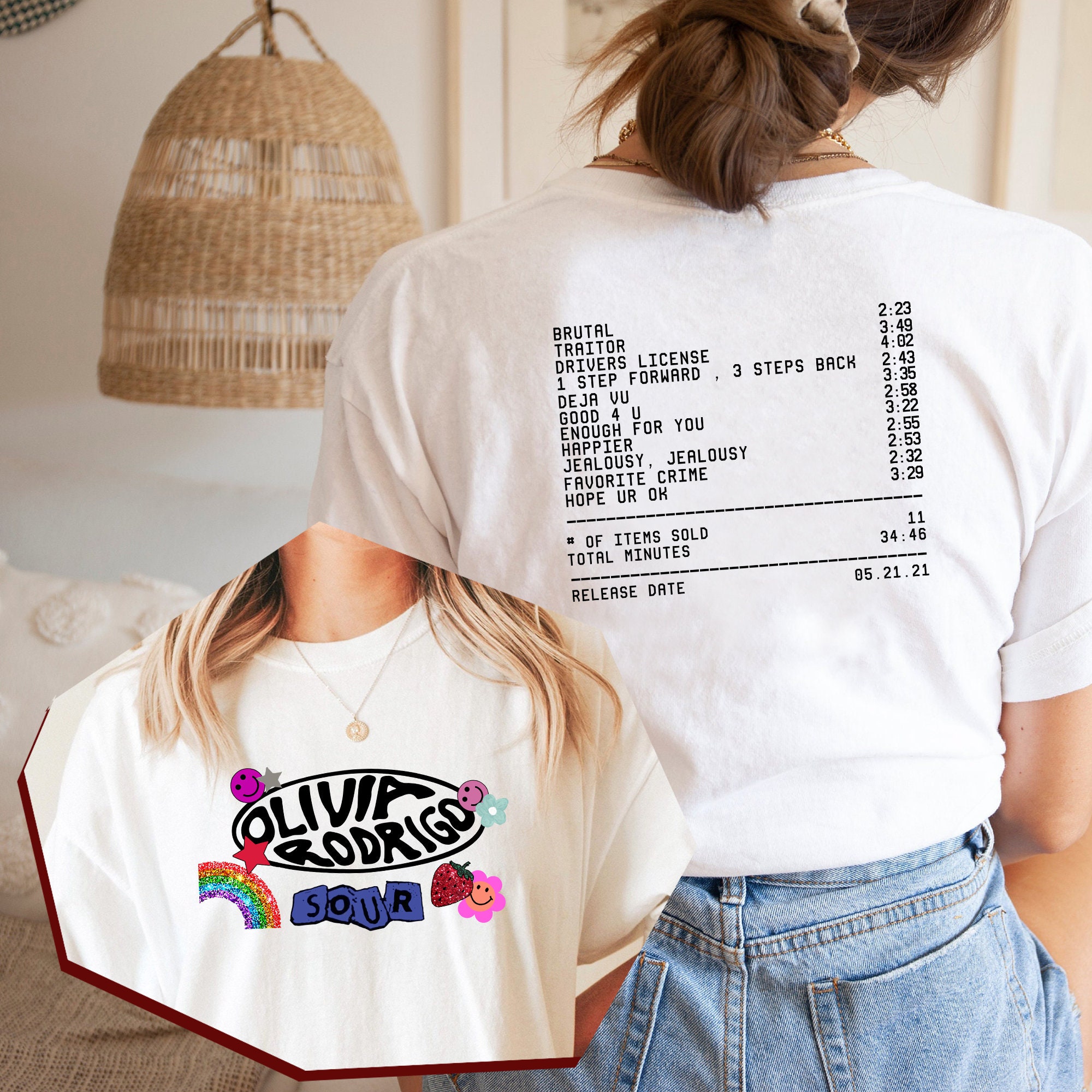 Discover Olivia Rodrigo - Sour Album Receipt Shirt