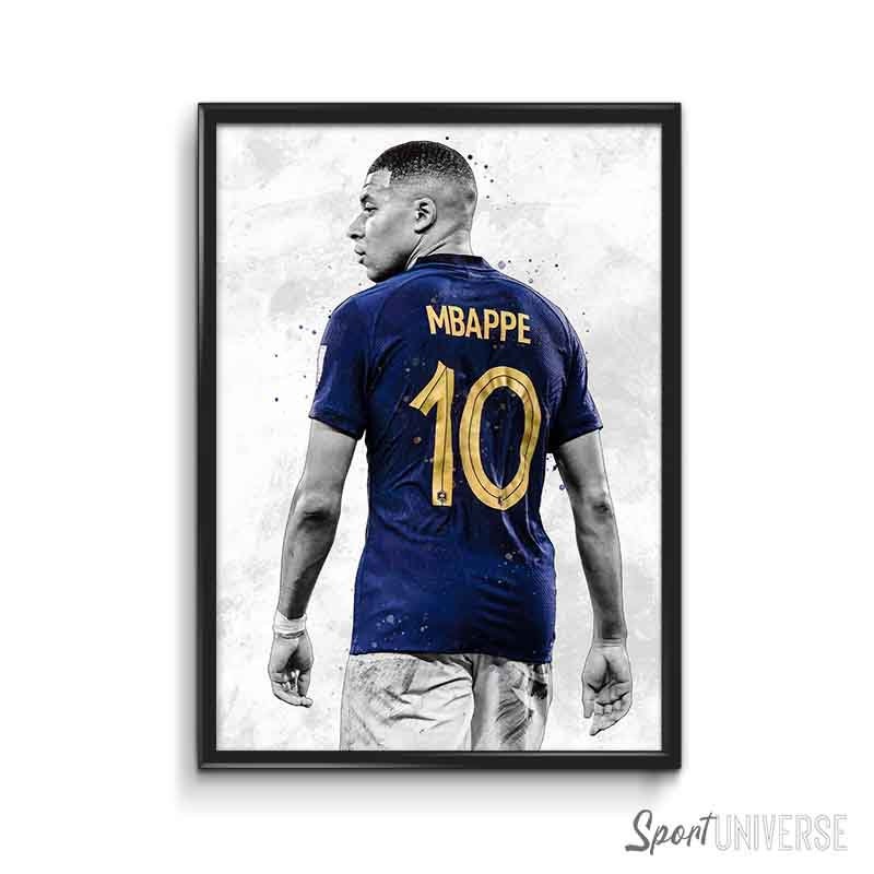 Kylian Mbappé Poster, Mbappé Football Art, Mbappé French Soccer