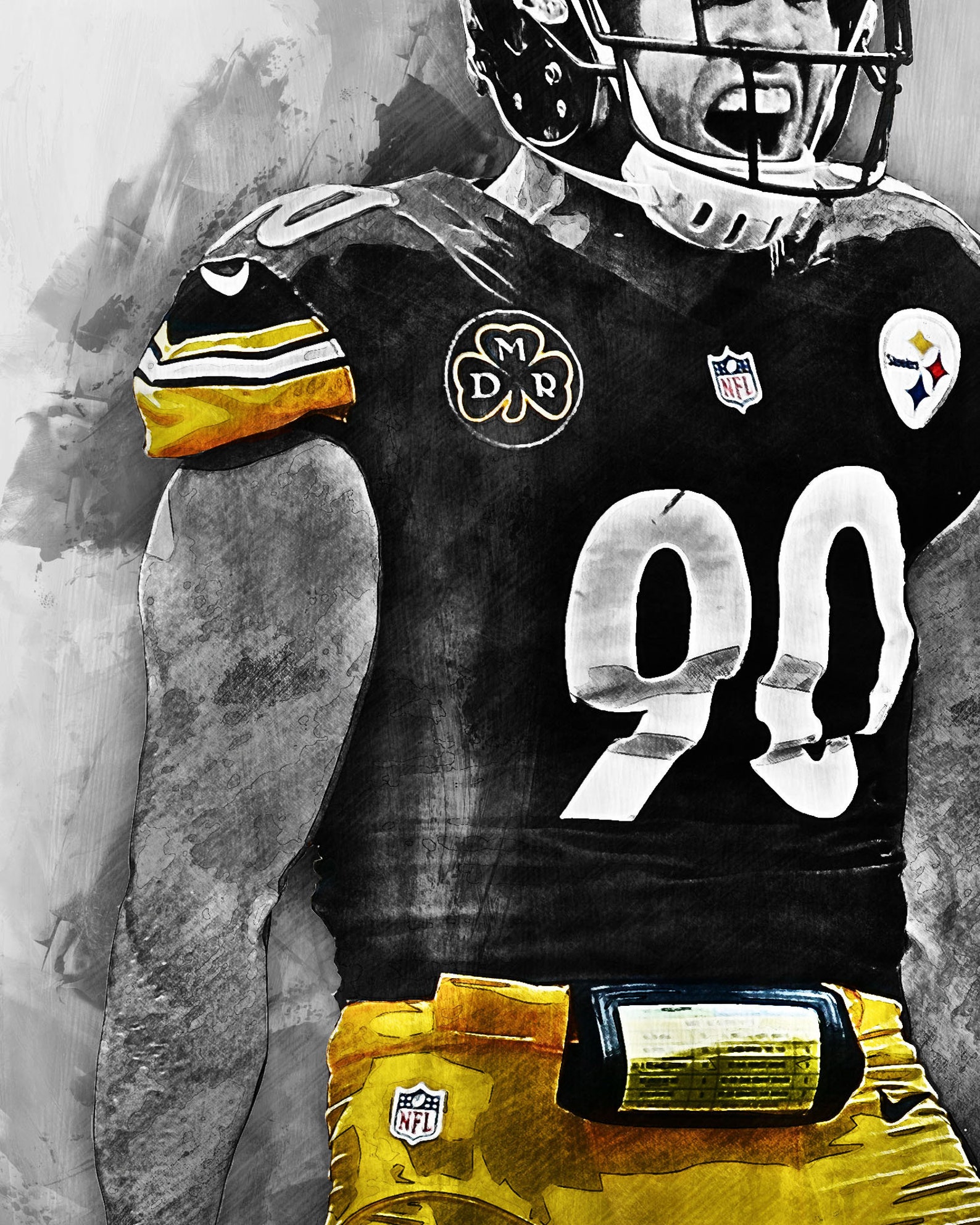 T. J. Watt poster T. J. Watt Canvas print Pittsburgh Steelers Etsy