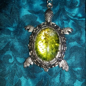 Sea Breeze Light Green Sea Turtle Resin Pendant