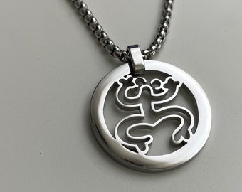 Coqui Taino Pendant: Stainless Steel Puerto Rican Frog Necklace