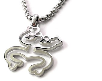 Coqui Taino Pendant Necklace - Stainless Steel Sol de Jayuya