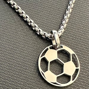 Rockyu Soccer Ball Necklace For Women - 925 Sterling Silver Football Pendant, Simple & Elegant Everyday Jewelry