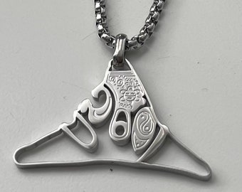 Taino Cemi Stainless Steel Pendant Necklace, Puerto Rican Sol de Jayuya Symbol