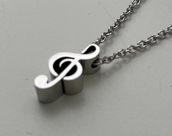 Music Note, Treble Clef Necklace, Music necklace, music note jewelry, Song Vibes, music gift, Music Symbol, Musician Gift, "G" Clef pendant