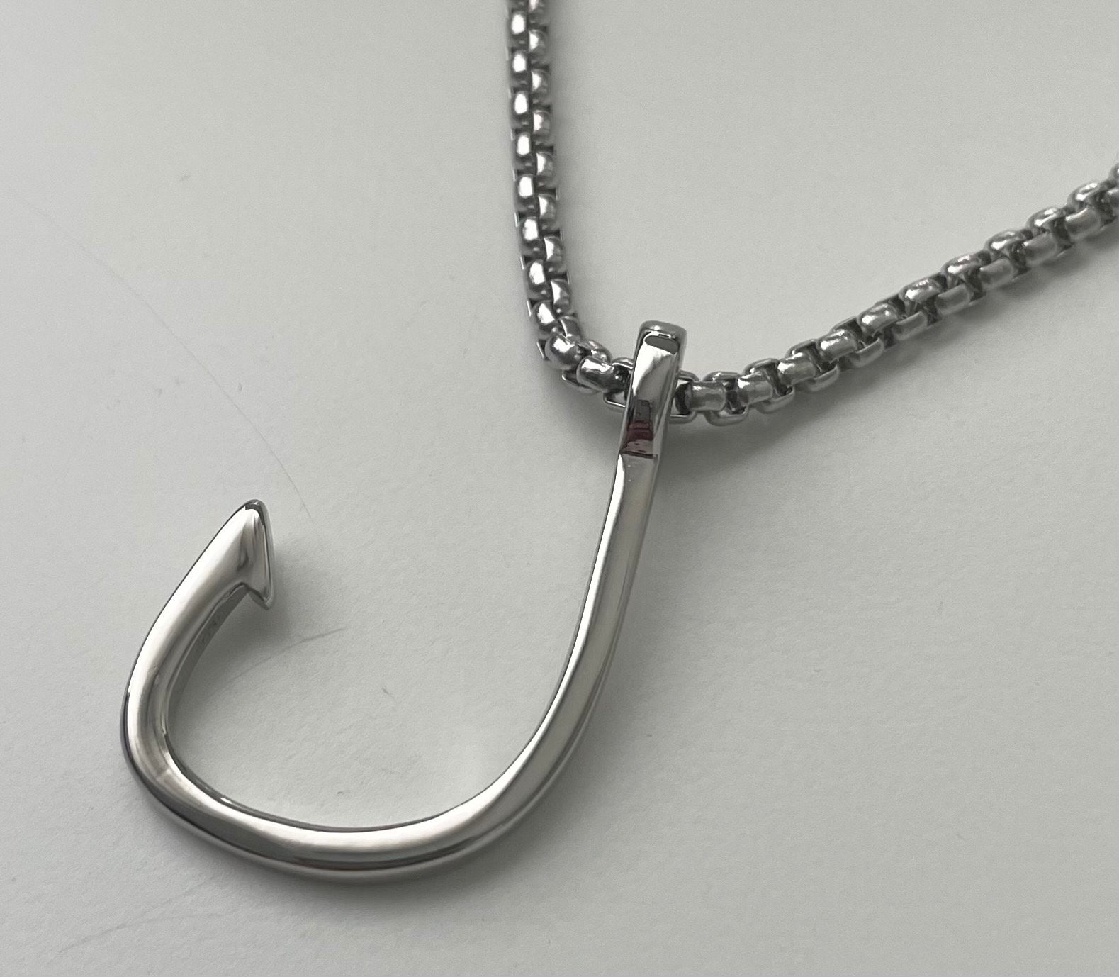 Fish Hook. Gift for Him. Fishing Hook Necklace. Fisherman Gifts. Beautiful  Men's Pendant for Outdoor Enthusiasts, Boating Life Style 