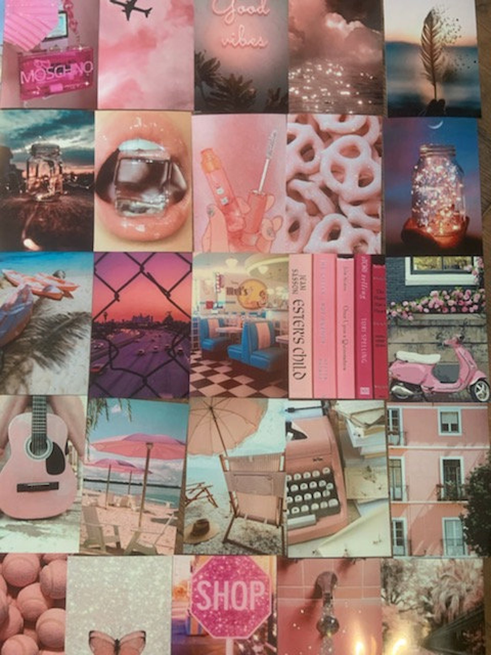 Aesthetic Wall Collage Kit, Pink, Preppy Etsy