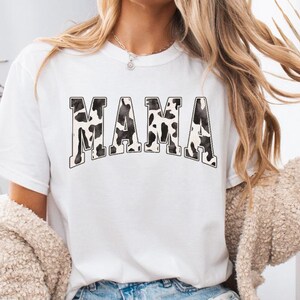 Komfort Farben Mama Kuh Druck T-Shirt Geschenk für Mama T-Shirt Muttertagsgeschenk Shirt Geburtstagsgeschenk für Mama Neue Mutter Geschenk Coole Mama Kuh Druck T-Shirt