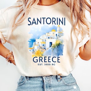 Comfort Colors Santorini Greece Vacation Souvenir Tee Santorini Greece Travel Apparel Shirt Beachwear Greece Summer Tshirt Greece Travel Tee