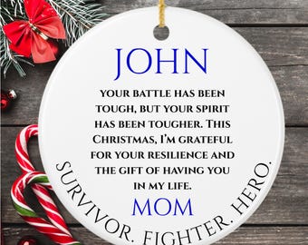Personalized Cancer Survivor Gift Ceramic Tree Ornament Christmas Tree Ornament Custom survivor Tree Ornament Gift Illness Recovery Gift