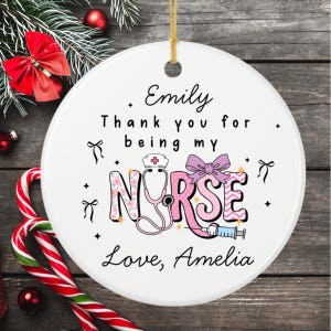 Personalized Nurse Christmas Gift Ornament For A Nurse Custom Christmas Ornament Nurse Christmas Present Nurse Appreciation Gift Ornament