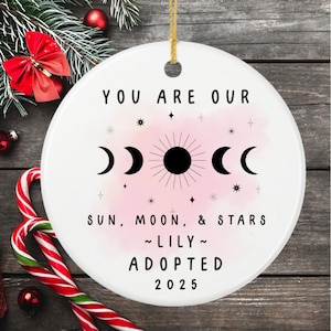 Adoption Ornament Christmas Gift Personalized Christmas New Parent Gift Custom Announcement Day Ornament Adopted Keepsake for New Parents