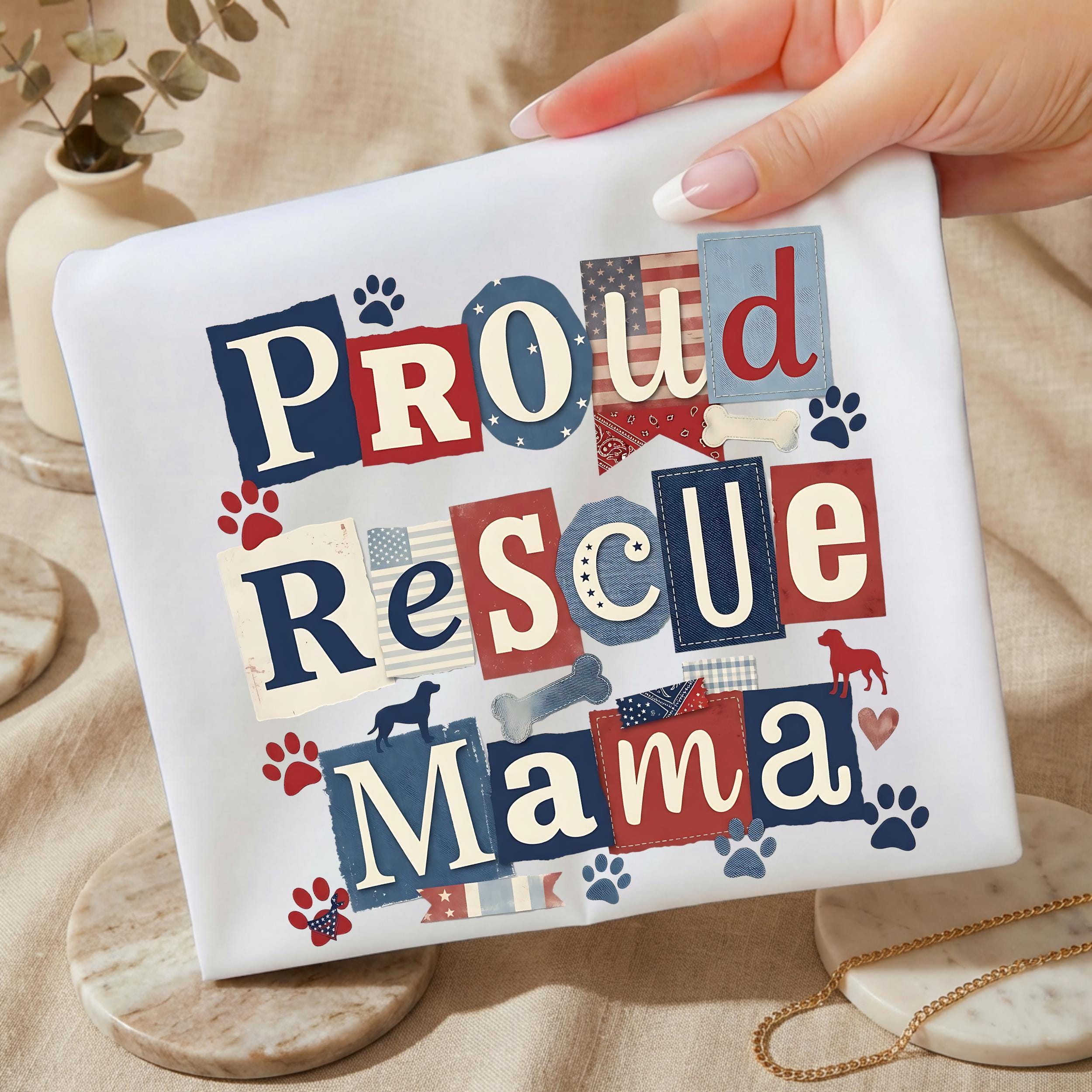 Dog Rescue Mama PNG Clipart Sublimation Design Proud Rescue Mom PNG Dog ...