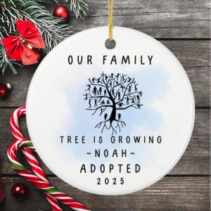 Adoption Ornament Gift For New Parents Personalized Christmas New Parent Gift Custom Announcement Day Ornament Adopted Keepsake for Parents