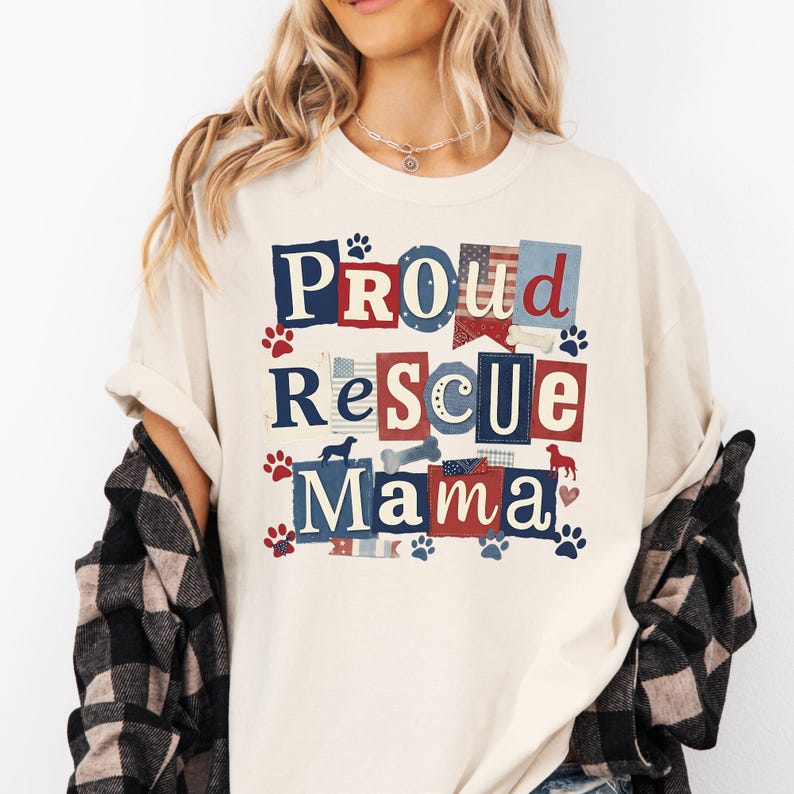 Dog Rescue Mama PNG Clipart Sublimation Design Proud Rescue Mom PNG Dog ...
