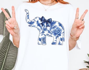 Comfort Colors Toile Elephant Gift Shirt For Elephant Lover Toile T-shirt Gifts For Mom Toile Elephant Tee Birthday Gift For A Friend Toile