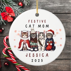 Spaß Katze Mama Verzierung Geschenk für eine neue Katzen-Mama Einzigartiges Weihnachtsgeschenk für Katzenbesitzer Verzierung für Haustier-Liebhaber Geschenk Katzen-Mama-Andenken-Verzierungs-Geschenk