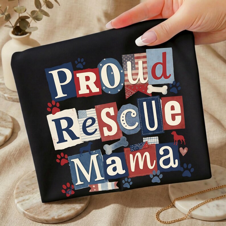 Dog Rescue Mama PNG Clipart Sublimation Design Proud Rescue Mom PNG Dog ...