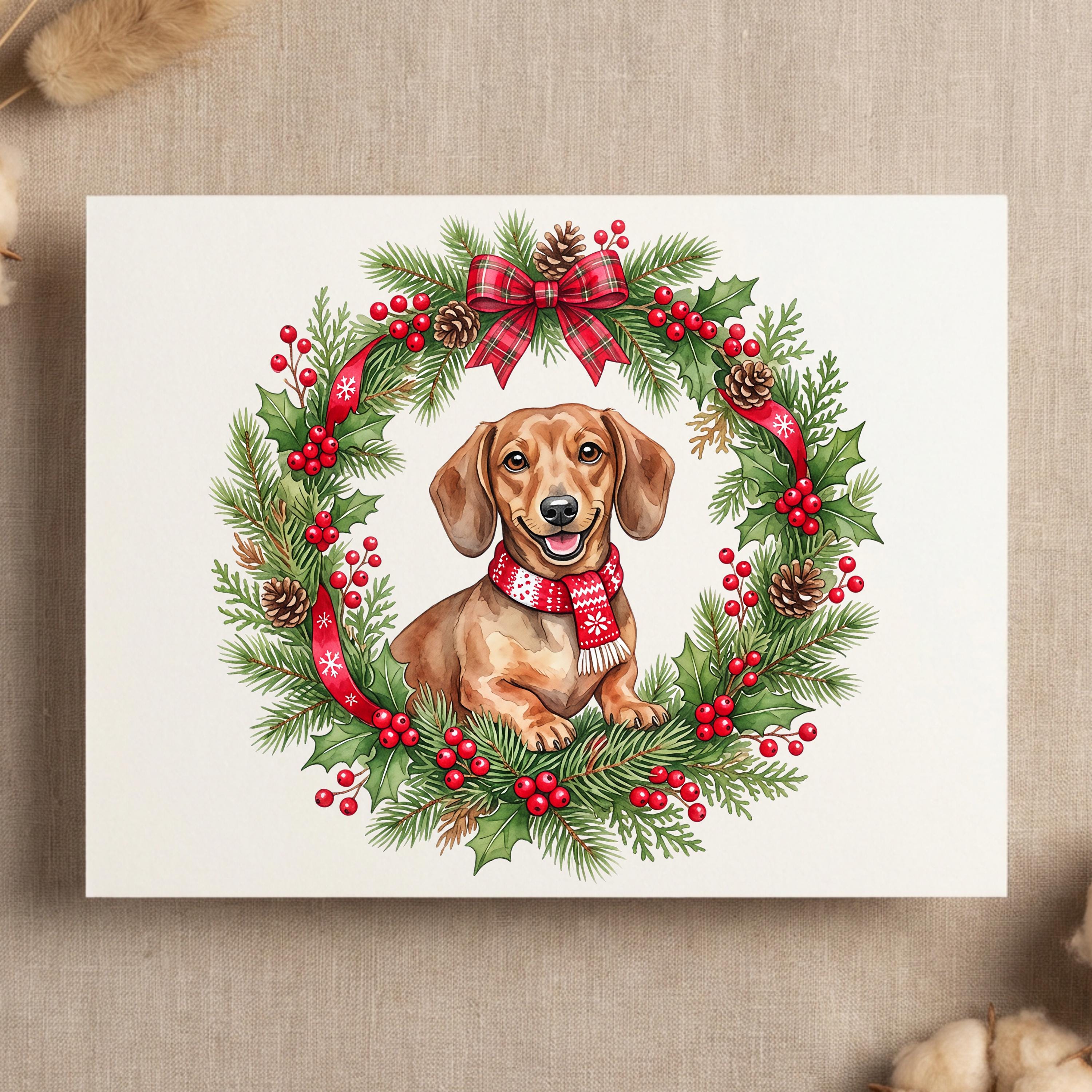 Christmas Dachshund PNG Clipart Bundle 25 Christmas Doxie Dog Pngs Cute ...