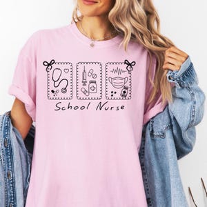 Comfort Colors School Nurse Shirt Birthday Gift, School Nurse Tshirt, School Nurse Tee Christmas Gift For A School Nurse