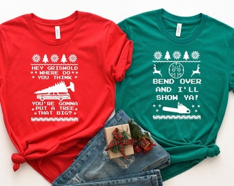 Hey Griswold, Bend Over, I Will Show Ya, Funny Christmas Shirts, Couples Christmas, Christmas Gifts, Couples Gift, Matching Family Costumes