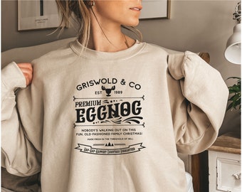 Griswold & Co Premium Eggnog Sweatshirt, Christmas Party Sweater, Clark Griswold T-Shirt, Funny Xmas Gifts, Christmas Vacation Sweatshirts