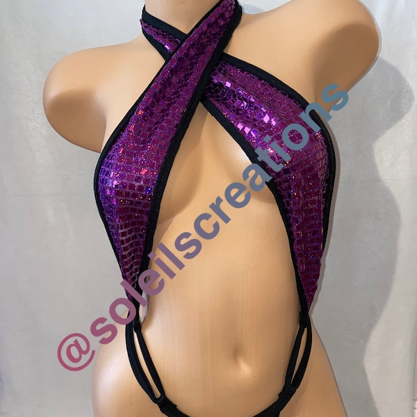 Exotic Dancer Purple Slingshot Bikini