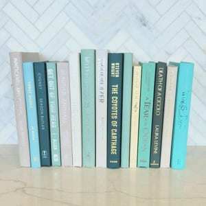 Coastal Books by Color, Home Decor, Themed Book Schemes, Books by the Foot, Design, Beach Theme, Aesthetic, Staging New Home, Shelf Decor