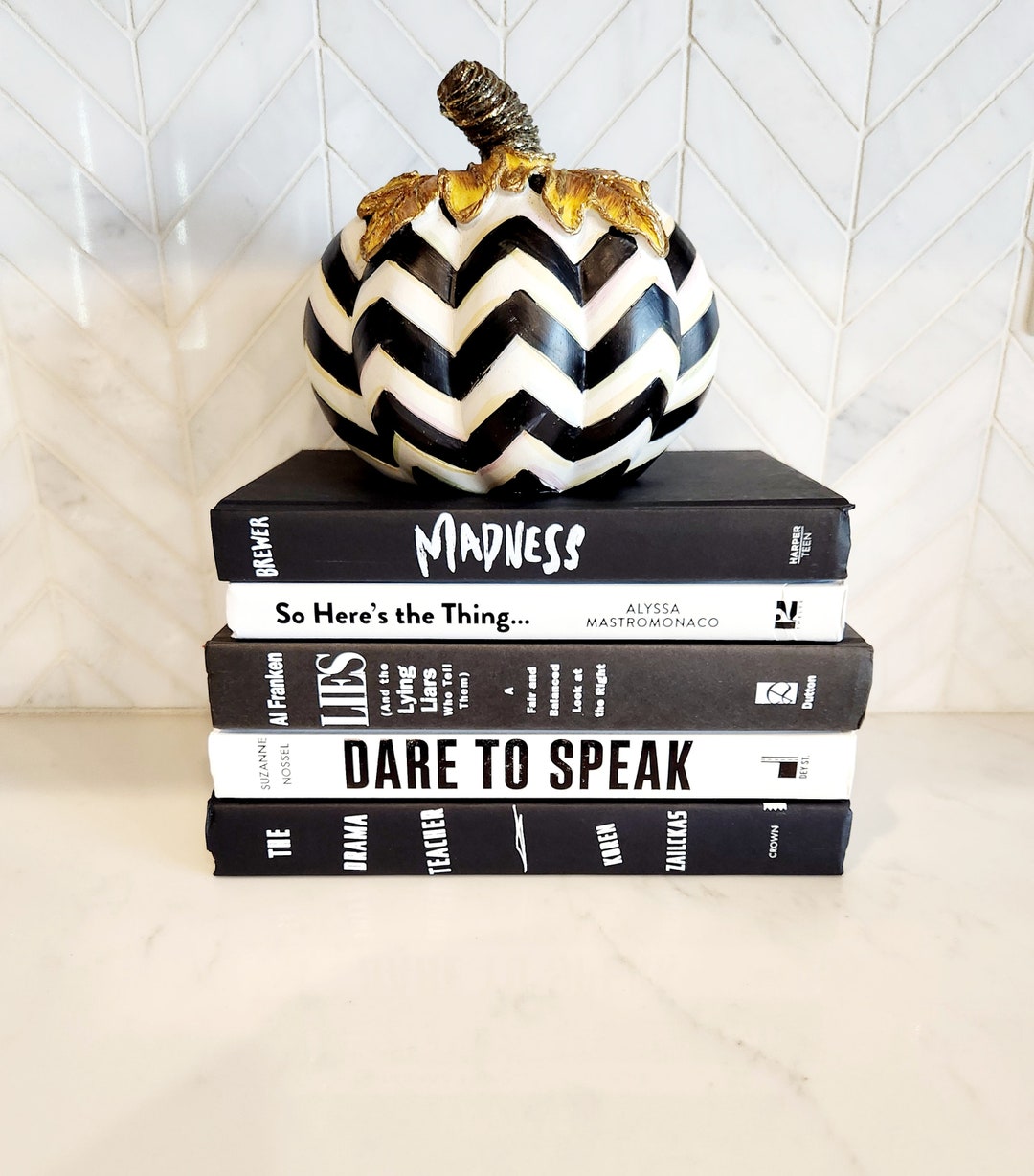 Black and White Book Decor Home Decoration Interior Design Etsy